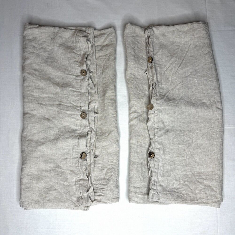 2x Simple Sopulence 100% Linen Pillow Case Sham Standard 100 OEKO-TEX 36x19